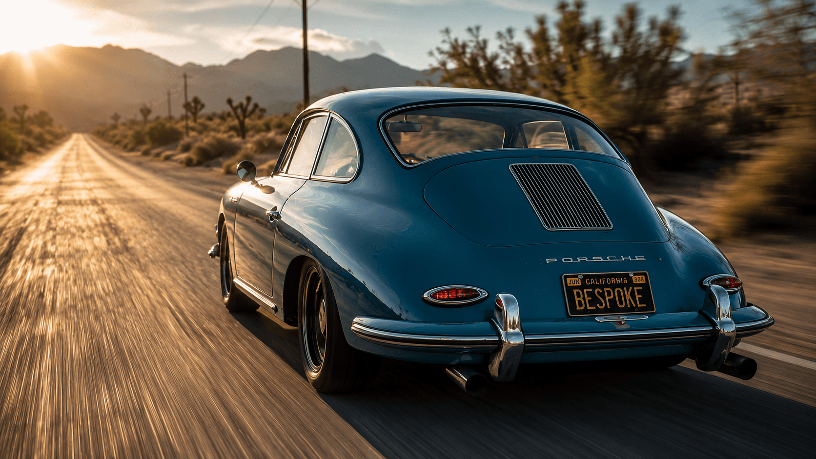 Porsche at sunset